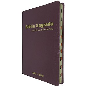 Bíblia Sagrada Slim João Fereira de Almeida RC Capa Luxo Especial Vinho