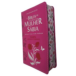 Bíblia de Estudo Mulher Sábia RC Com Harpa Tulipa Pink - CPP