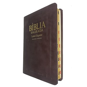 Bíblia Sagrada Letra Gigante Ra Notas Referências Marrom Sbb