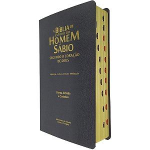 Bíblia De Estudo Do Homem Sábio Harpa Coverbook Preto Índice