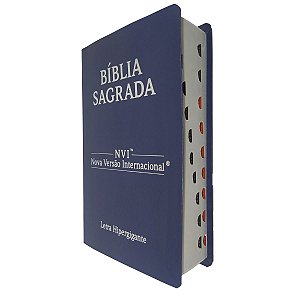 Bíblia NVI Letra Hipegigante Capa Coverbook Azul Índice - CPP