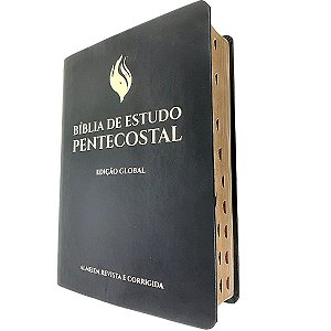Bíblia De Estudo Pentecostal Com Índice Cpad Preta Grande