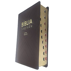 Biblia Sagrada NAA Capa Luxo Marrom letra Gigante - SBB
