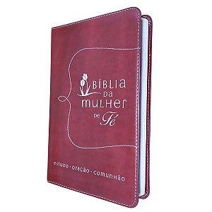 Bíblia Da Mulher De Fé NVI Capa Luxo Bordô - Sheila Walsh