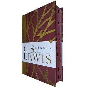 Bíblia C. S. Lewis NVT Capa Dura Vinho Índice Lateral