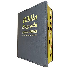 Bíblia Sagrada Letra Grande Tijolinho Bolso  Pequena Harpa