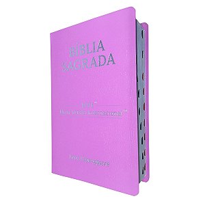 Bíblia NVI Luxo Rosa Letra Hipergigante Índice Lateral CPP