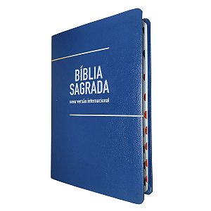 Bíblia Sagrada NVI Letra Gigante Capa Luxo Azul Índice