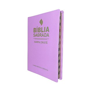 Bíblia Sagrada Slim Índice Harpa Rosa Cpad Coverbook
