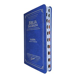 Bíblia Slim ARC Capa PU Índice | Semiflexível | Azul | CPP