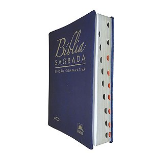 Bíblia Sagrada | Edição Comparativa NVI e ARC | Luxo Azul Grande
