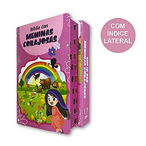 Bíblia Das Meninas Corajosas ARC | Harpa Índice Ilustrações Rosa | CPP