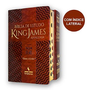 Bíblia de Estudo King James Atualizada 1611 | Índice Textos Coloridos | Marrom