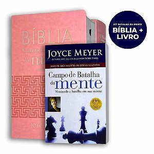 Kit Bíblia Campo de Batalha Da Mente Rosa + Livro Batalha da Mente Joyce Meyer