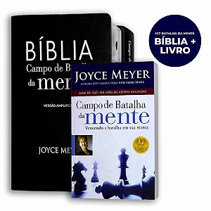 Kit Bíblia Campo de Batalha Da Mente Preta + Livro Batalha da Mente Joyce Meyer