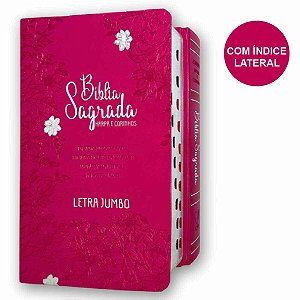 Bíblia Luxo ARC | Índice | Jumbo | Harpa | Jardim Pink | CPP