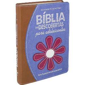 Biblia Das Descobertas Para Adolescentes - Marrom Com Jeans Flores - Sbb