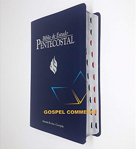 Bíblia De Estudo Pentecostal Média Azul Com Índice - Cpad