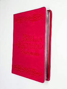 Bíblia De Estudo Colorida Luxo Rosa - Letra Grande- Bv Books