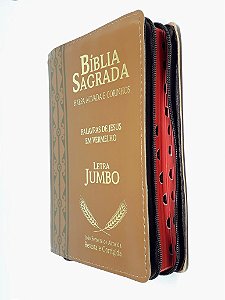 Bíblia Sagrada Letra Jumbo Zíper Capa Marrom - CPP