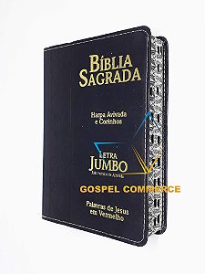 Bíblia Sagrada Letra Jumbo Preta Com Harpa Cristã