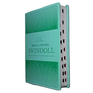 Bíblia De Estudo Swindoll NVT - Aqua - Capa Luxo - Índice