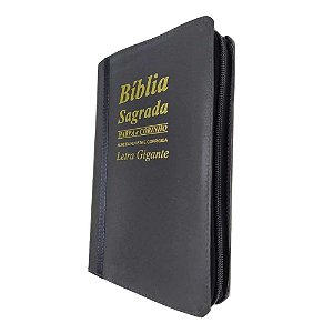 Bíblia Sagrada Letra Gigante Bicolor Preta Zíper - KC
