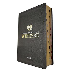 Bíblia de Estudo Wiersbe NVI - Capa Luxo Preta - Geográfica