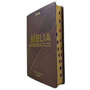 Bíblia Sagrada NVI Letra Gigante Capa Luxo Marrom Geográfica