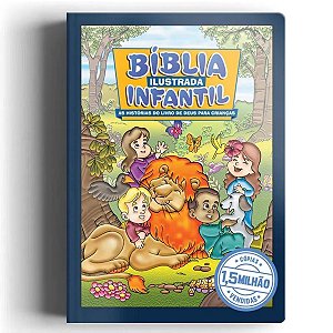 Bíblia Ilustrada Infantil Capa Dura Azul - Geográfica