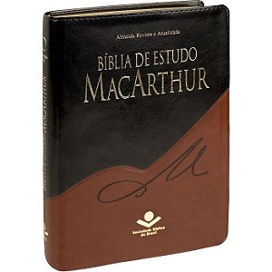Bíblia De Estudo Macarthur Sem Índice - Preta Com Marrom - Sbb