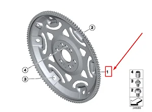 Volante motor BMW 2.0L N20 F22 - 14-21 - 11227585146