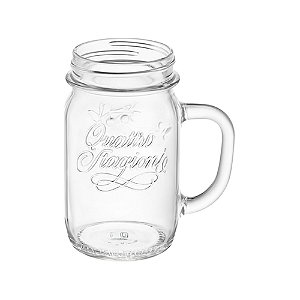 Caneca Mason Jar Vidro 415ml Quattro Stagioni Bormioli Rocco