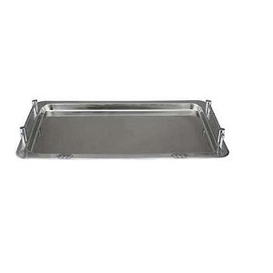 Bandeja de Inox Retangular Borda Decorada 53x32cm Zahav