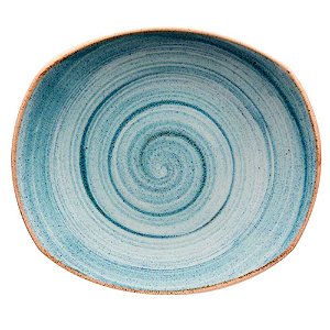Prato de Sobremesa 19,3cm Retangular Azul Artisan Porcelana Corona