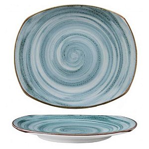 Prato Raso 29,6cm Retangular Azul Artisan Porcelana Corona