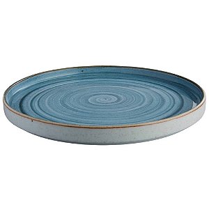 Prato de Porcelana Raso 27,9cm Rustic Artisan Azul Corona