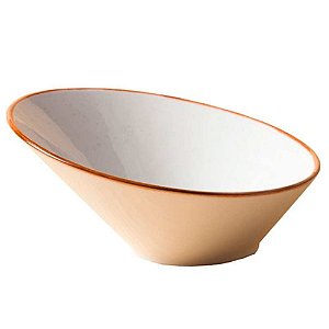 Saladeira 530ml Inclinada 21cm Beige Artisan Porcelana Corona