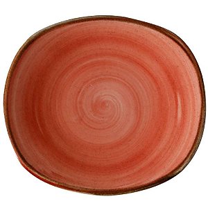 Prato de Sobremesa 19,3cm Retangular Salmon Artisan Porcelana Corona