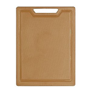 Tábua de Corte Polietileno Canaleta Marrom 35cm