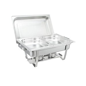 Rechaud Retangular Tampa Removível 8,5 Litros Zahav Inox