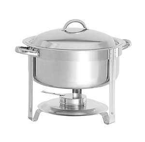 Rechaud Inox 7,5 Litros Econômico Zahav com Fogareiro