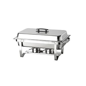 Rechaud Retangular Inox GN 1/1 Zahav com Tampa Removível