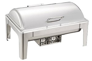 Rechaud Retangular Inox 9 Litros Zahav Tampa Basculante