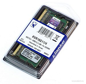 MEMORIA P/ NOTEBOOK KINGSTON 4GB DDR3 1.5V KVR16S11/4 1600MHZ