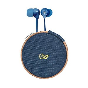 FONE DE OUVIDO I2GO INTRA AURICULAR COM ESTOJO JEANS