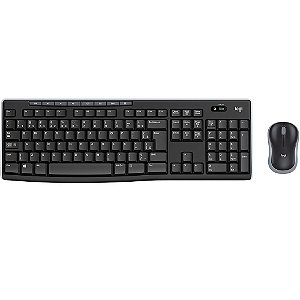 TECLADO E MOUSE LOGITECH SEM FIO MK270 ABNT2 PRETO