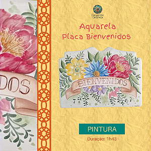 Aula gravada - Pintura - Aquarela Placa Bienvenidos #19