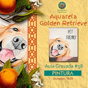 Aula gravada - Pintura - Aquarela Golden Retriever #58
