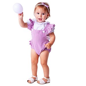 Body Jardineira Bebê 100% Algodão - Ayla